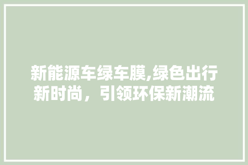 新能源车绿车膜,绿色出行新时尚，引领环保新潮流