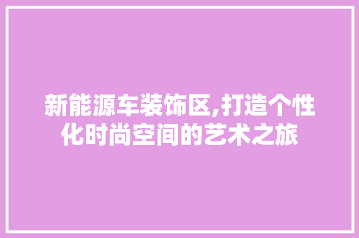 新能源车装饰区,打造个性化时尚空间的艺术之旅