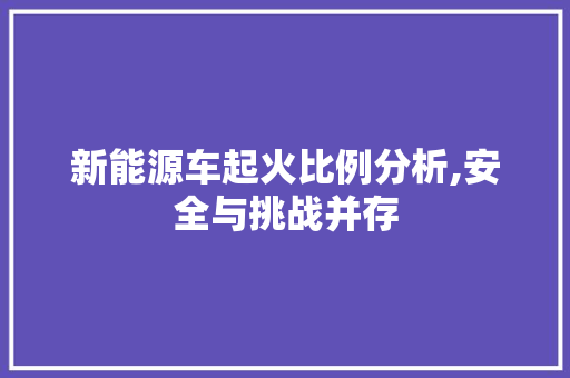 新能源车起火比例分析,安全与挑战并存  第1张