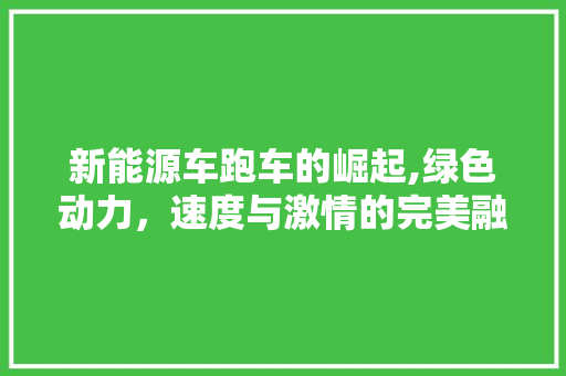 新能源车跑车的崛起,绿色动力，速度与激情的完美融合