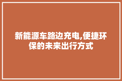 新能源车路边充电,便捷环保的未来出行方式