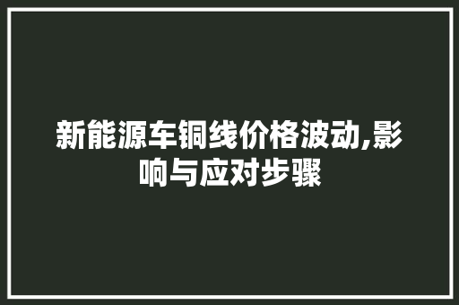 新能源车铜线价格波动,影响与应对步骤