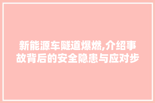 新能源车隧道爆燃,介绍事故背后的安全隐患与应对步骤