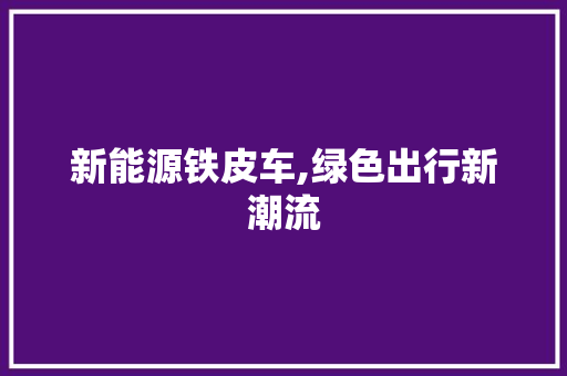 新能源铁皮车,绿色出行新潮流