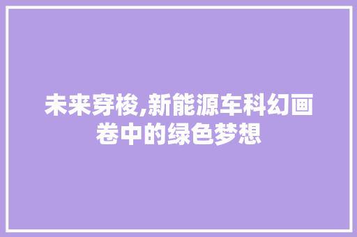 未来穿梭,新能源车科幻画卷中的绿色梦想