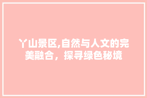 丫山景区,自然与人文的完美融合，探寻绿色秘境