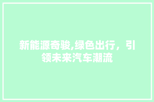 新能源奇骏,绿色出行，引领未来汽车潮流