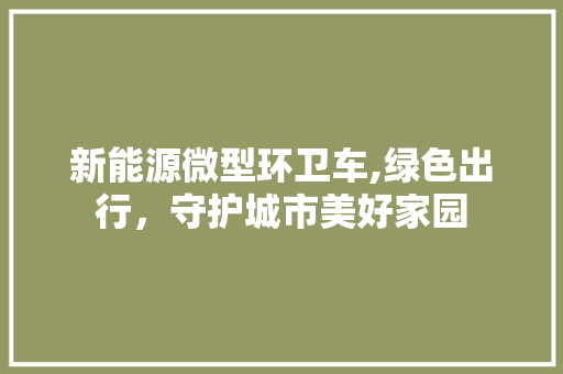 新能源微型环卫车,绿色出行，守护城市美好家园