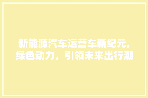 新能源汽车运营车新纪元,绿色动力，引领未来出行潮流