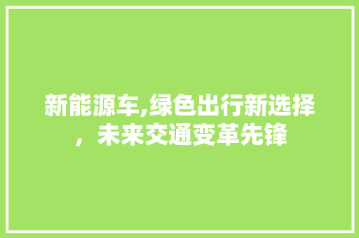 新能源车,绿色出行新选择，未来交通变革先锋