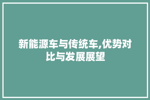 新能源车与传统车,优势对比与发展展望