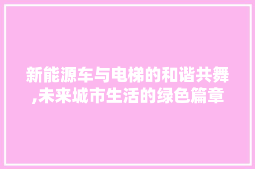 新能源车与电梯的和谐共舞,未来城市生活的绿色篇章