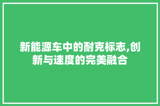 新能源车中的耐克标志,创新与速度的完美融合