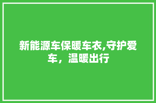 新能源车保暖车衣,守护爱车，温暖出行