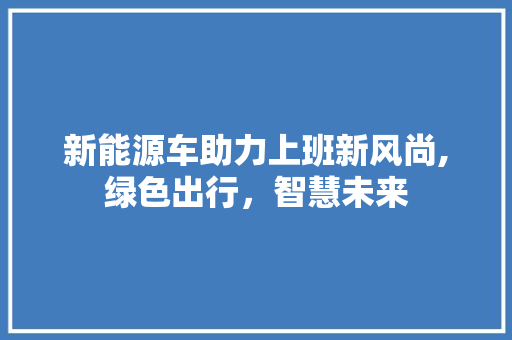 新能源车助力上班新风尚,绿色出行，智慧未来