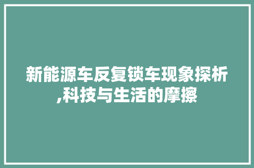 新能源车反复锁车现象探析,科技与生活的摩擦