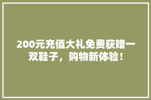 200元充值大礼免费获赠一双鞋子，购物新体验！  第1张