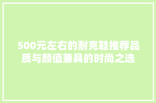 500元左右的耐克鞋推荐品质与颜值兼具的时尚之选