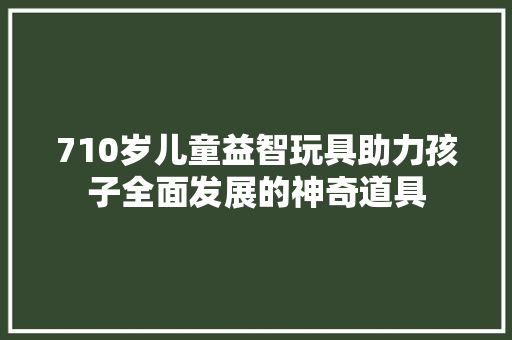 710岁儿童益智玩具助力孩子全面发展的神奇道具