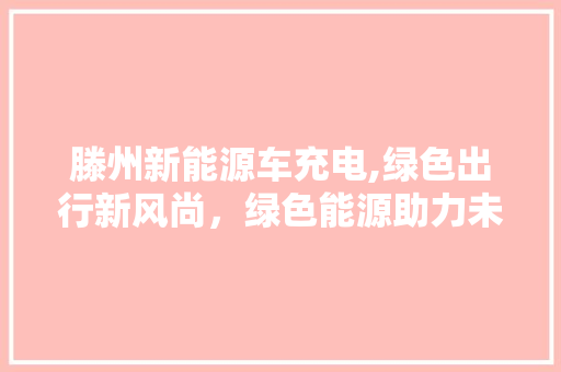 滕州新能源车充电,绿色出行新风尚，绿色能源助力未来