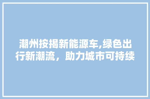 潮州按揭新能源车,绿色出行新潮流，助力城市可持续发展  第1张