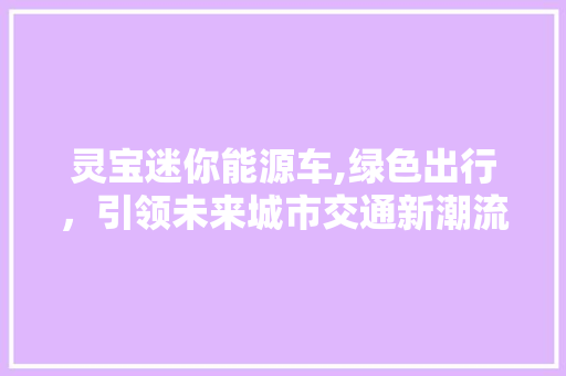 灵宝迷你能源车,绿色出行，引领未来城市交通新潮流