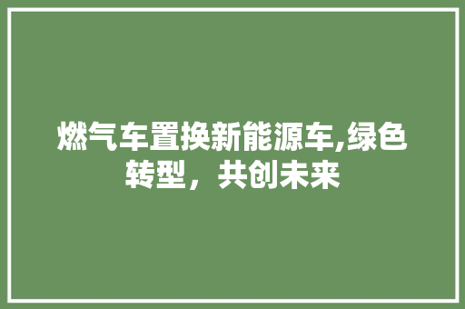 燃气车置换新能源车,绿色转型，共创未来