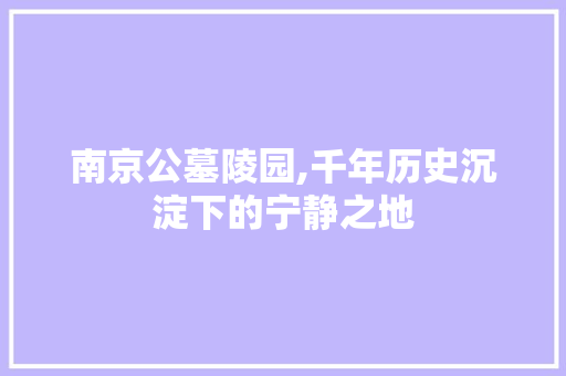 南京公墓陵园,千年历史沉淀下的宁静之地