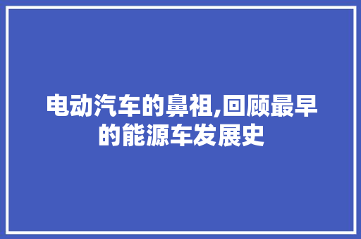 电动汽车的鼻祖,回顾最早的能源车发展史