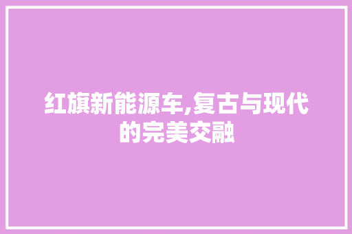 红旗新能源车,复古与现代的完美交融