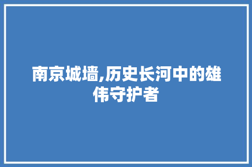 南京城墙,历史长河中的雄伟守护者