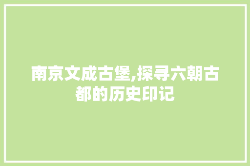 南京文成古堡,探寻六朝古都的历史印记  第1张