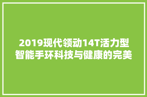 2019现代领动14T活力型智能手环科技与健康的完美融合