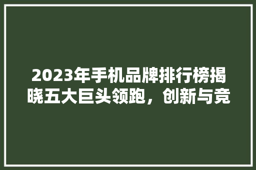 2023年手机品牌排行榜揭晓五大巨头领跑，创新与竞争并存