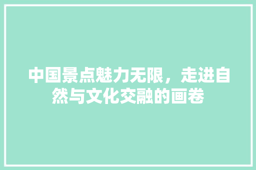 中国景点魅力无限，走进自然与文化交融的画卷  第1张