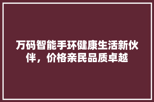 万码智能手环健康生活新伙伴，价格亲民品质卓越