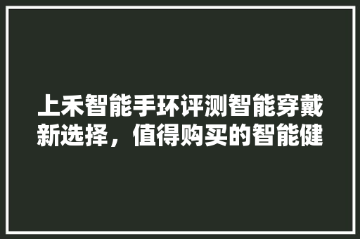 上禾智能手环评测智能穿戴新选择，值得购买的智能健康伴侣