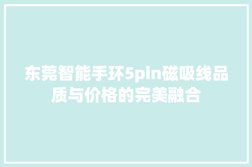 东莞智能手环5pin磁吸线品质与价格的完美融合