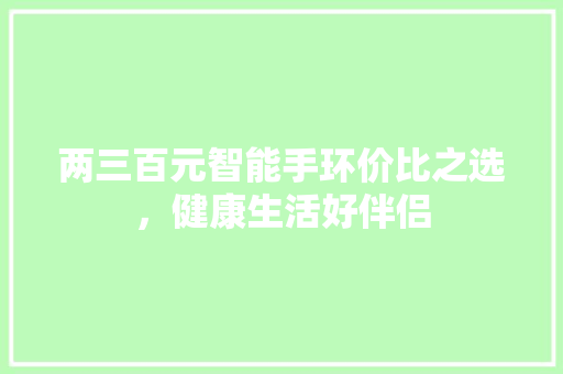 两三百元智能手环价比之选，健康生活好伴侣