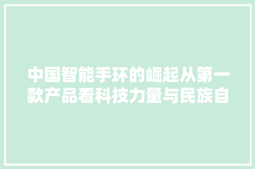 中国智能手环的崛起从第一款产品看科技力量与民族自豪