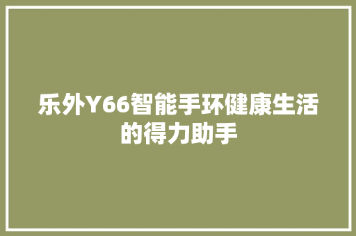 乐外Y66智能手环健康生活的得力助手  第1张