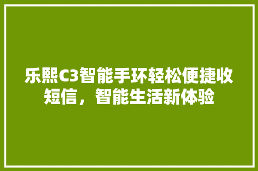 乐熙C3智能手环轻松便捷收短信，智能生活新体验