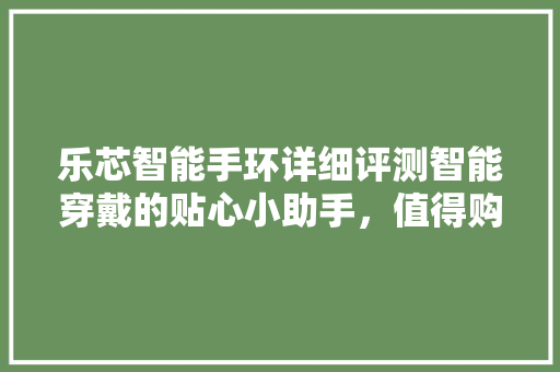 乐芯智能手环详细评测智能穿戴的贴心小助手，值得购买吗