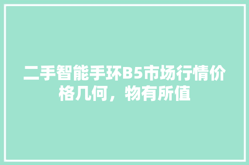 二手智能手环B5市场行情价格几何，物有所值  第1张