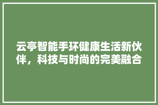 云亭智能手环健康生活新伙伴，科技与时尚的完美融合