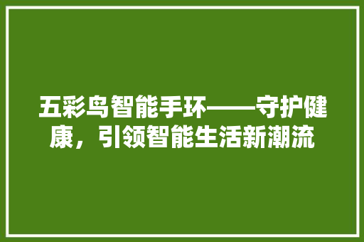 五彩鸟智能手环——守护健康，引领智能生活新潮流