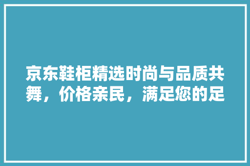 京东鞋柜精选时尚与品质共舞，价格亲民，满足您的足下需求