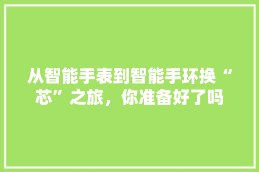 从智能手表到智能手环换“芯”之旅，你准备好了吗