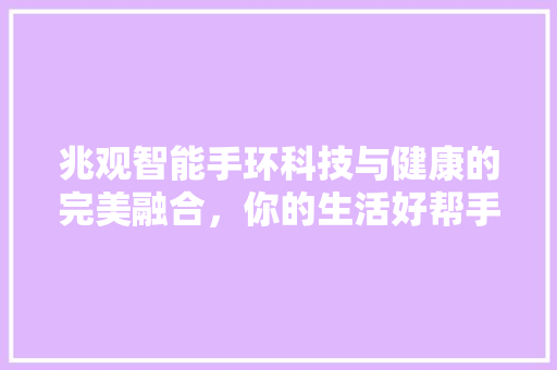 兆观智能手环科技与健康的完美融合，你的生活好帮手