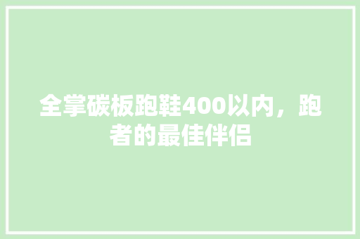 全掌碳板跑鞋400以内，跑者的最佳伴侣